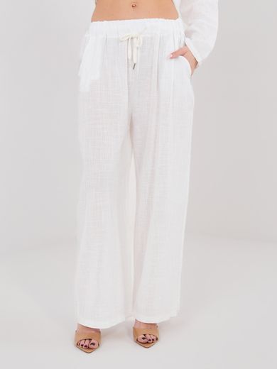 Spodnie damskie, ecru, Italy Moda