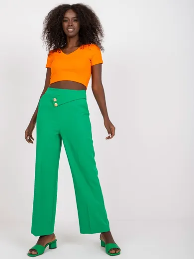 Spodnie damskie, zielone, Rue Paris