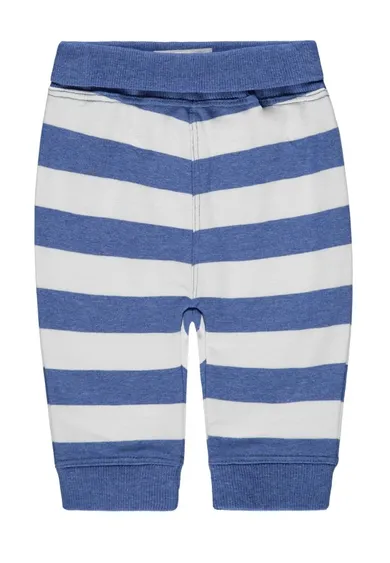 Spodnie dresowe chłopięce, bawełna organiczna, niebieskie, paski, Bellybutton