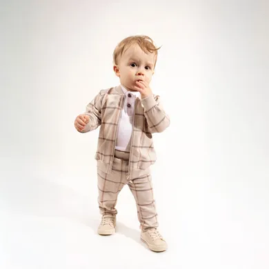 Spodnie dresowe chłopięce, beżowe, Nicol