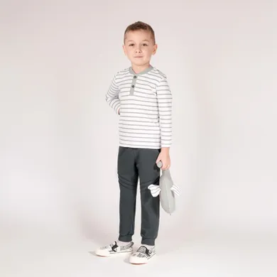 Spodnie dresowe chłopięce, grafitowe, Nicol