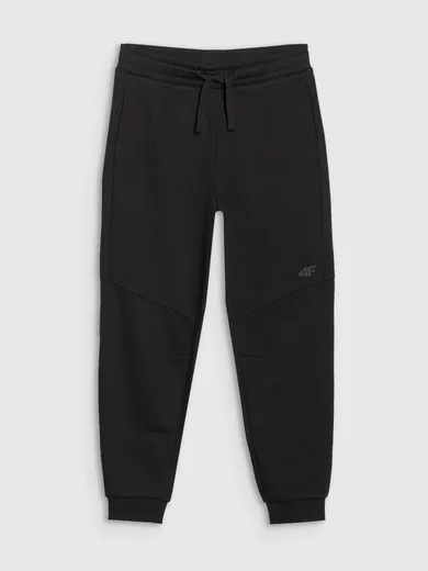 Spodnie dresowe chłopięce, jogger, czarne, 4F