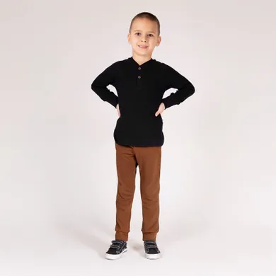 Spodnie dresowe chłopięcie, brązowe, Nicol