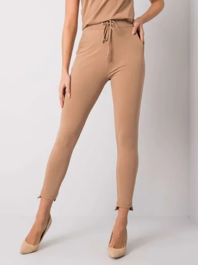 Spodnie dresowe damskie, beżowe, Basic Feel Good