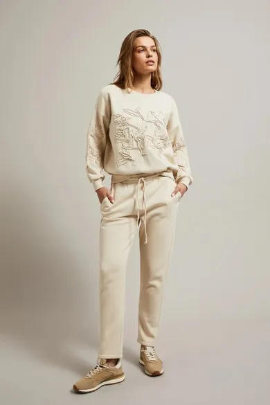 Spodnie dresowe damskie, beżowe, Moodo