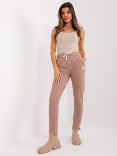 Spodnie dresowe damskie, beżowe, Relevance