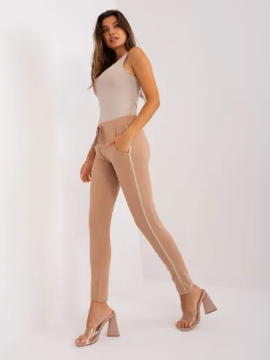 Spodnie dresowe damskie, beżowe, Relevance