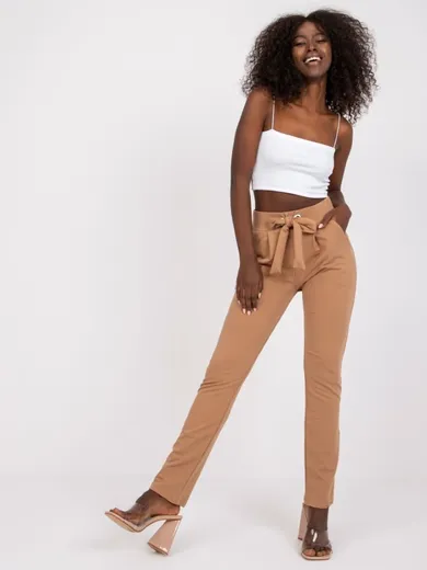 Spodnie dresowe damskie, beżowe, Rue Paris