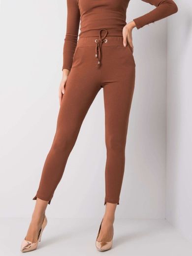 Spodnie dresowe damskie, brązowe, Basic Feel Good