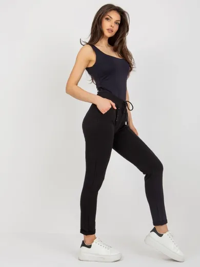 Spodnie dresowe damskie, czarne, Relevance