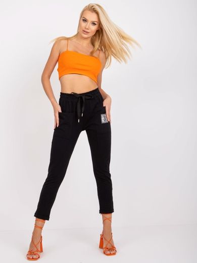 Spodnie dresowe damskie, czarne, Relevance