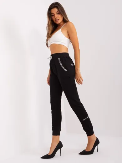 Spodnie dresowe damskie, czarne, Relevance