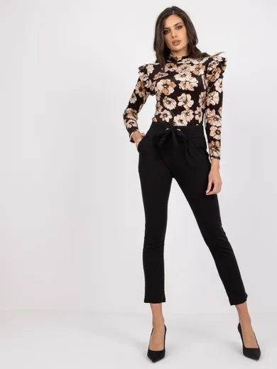 Spodnie dresowe damskie, czarne, Rue Paris