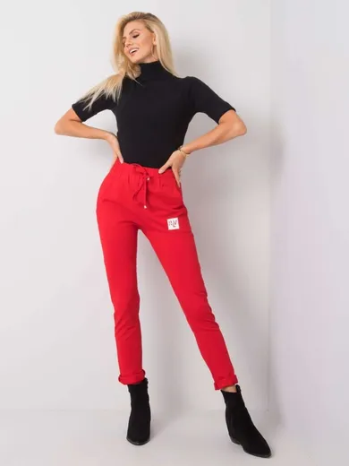 Spodnie dresowe damskie, czerwone, Relevance