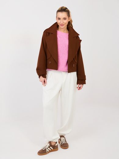 Spodnie dresowe damskie, ecru, Italy Moda