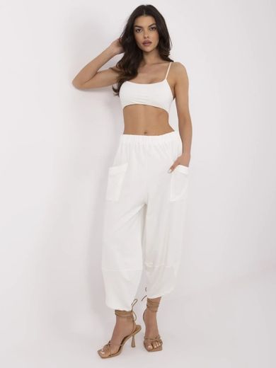 Spodnie dresowe damskie, ecru, Relevance