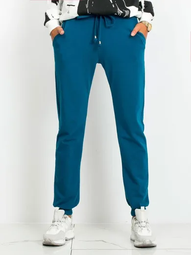 Spodnie dresowe damskie, niebieskie, Basic Feel Good