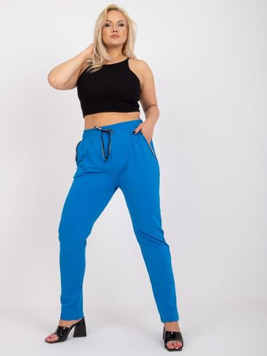 Spodnie dresowe damskie, plus size, niebieskie, Relevance