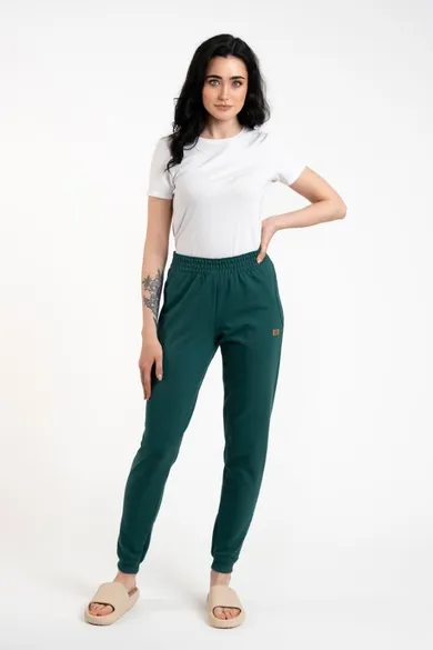 Spodnie dresowe damskie, plus size, zielone, Malmo, Italian Fashion