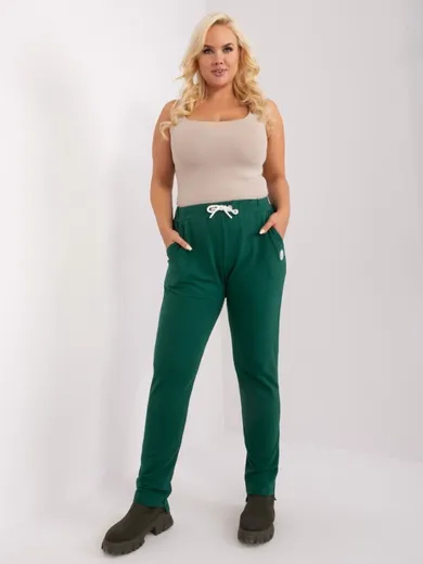 Spodnie dresowe damskie, plus size, zielone, Relevance