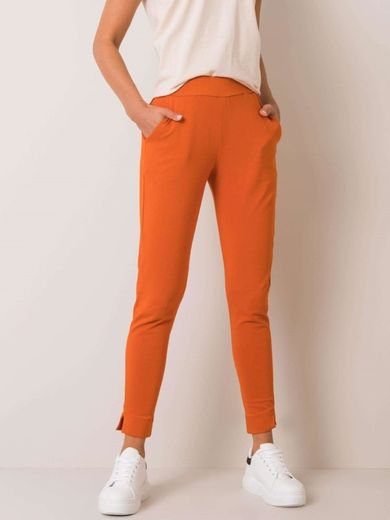 Spodnie dresowe damskie, pomarańczowe, Basic Feel Good