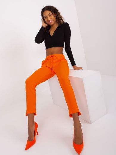 Spodnie dresowe damskie, pomarańczowe, Relevance