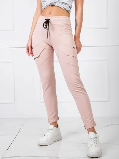 Spodnie dresowe damskie, różowe, Basic Feel Good