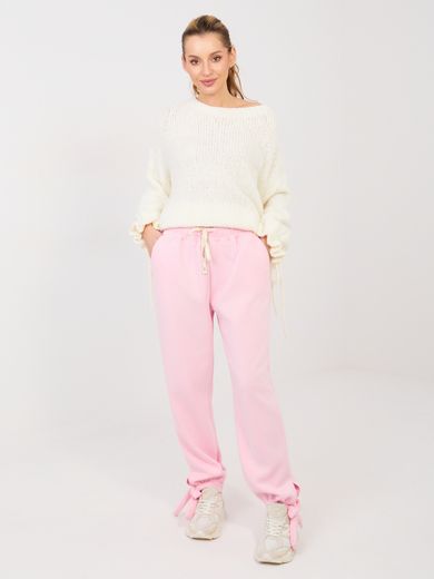 Spodnie dresowe damskie, różowe, Italy Moda