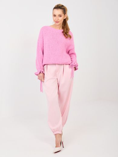 Spodnie dresowe damskie, różowe, Italy Moda