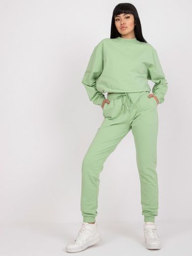 Spodnie dresowe damskie, zielone, Basic Feel Good