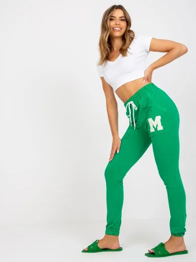 Spodnie dresowe damskie, zielone, Relevance