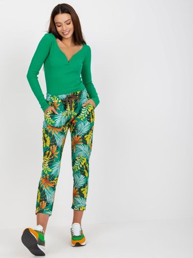 Spodnie dresowe damskie, zielone, Relevance