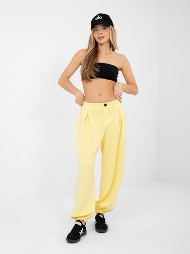 Spodnie dresowe damskie, żółte, Italy Moda