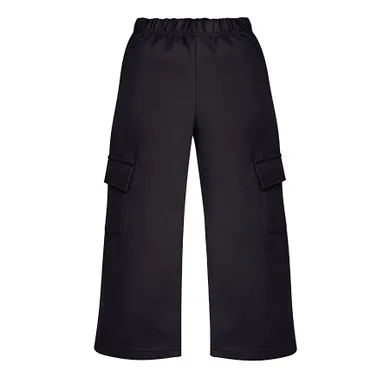 Spodnie dresowe dziewczęce, culotte, czarne, Pinokio