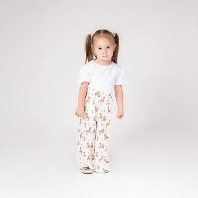 Spodnie dresowe dziewczęce, ecru, Nicol