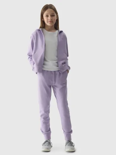 Spodnie dresowe dziewczęce, fioletowe, 4F