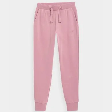 Spodnie dresowe dziewczęce, różowe, 4F