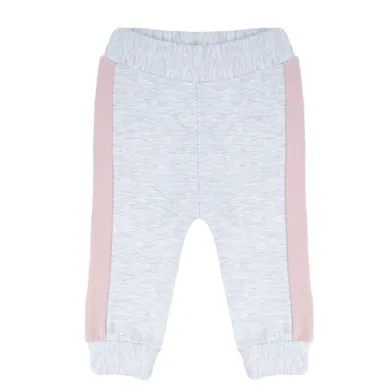 Spodnie dresowe dziewczęce, różowo-szare, Nicol