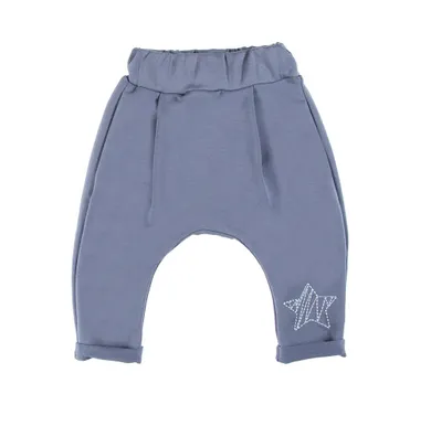 Spodnie dresowe niemowlęce, szare, gwiazdka, Eevi