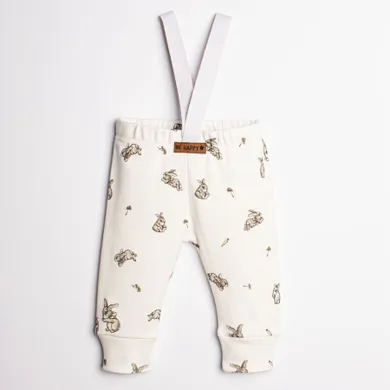 Spodnie dziewczęce na szelkach, beżowe, Nicol