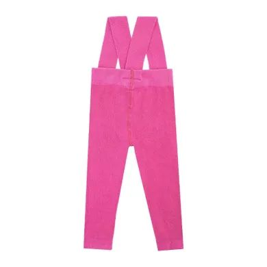 Spodnie dziewczęce na szelkach, różowe, Nicol