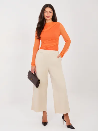 Spodnie jeansowe damskie, beżowe, Italy Moda