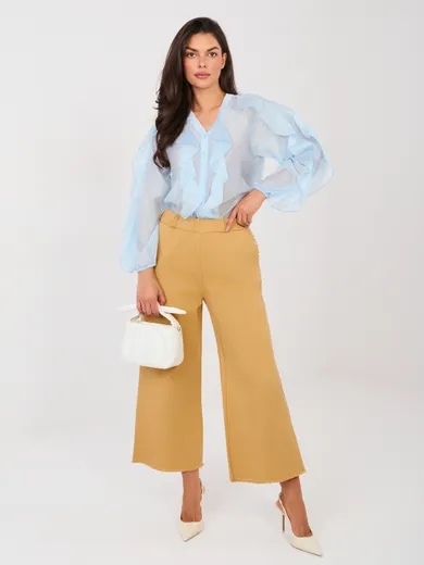 Spodnie jeansowe damskie, beżowe, Italy Moda