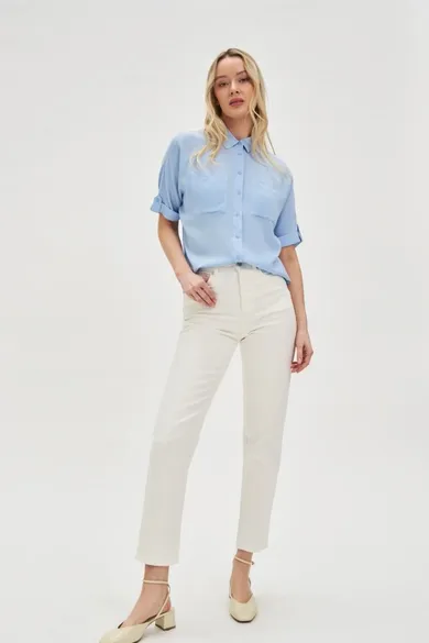 Spodnie jeansowe damskie, białe, Moodo