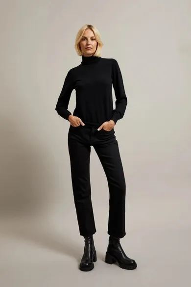 Spodnie jeansowe damskie, czarne, Moodo