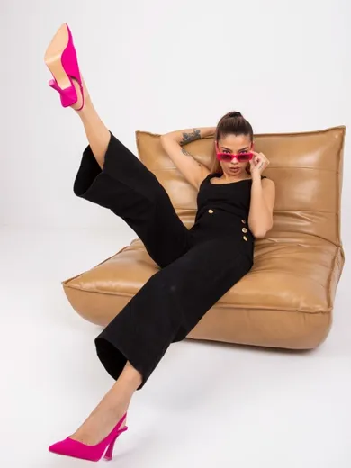 Spodnie jeansowe damskie, czarne, Rue Paris