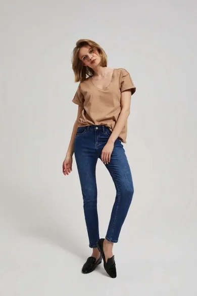 Spodnie jeansowe damskie, granatowe, Moodo