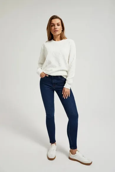 Spodnie jeansowe damskie, granatowe, Moodo
