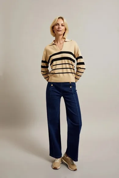 Spodnie jeansowe damskie, granatowe, Moodo