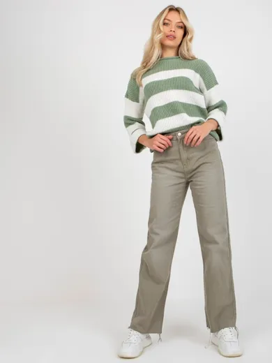 Spodnie jeansowe damskie, khaki, Fresh Made